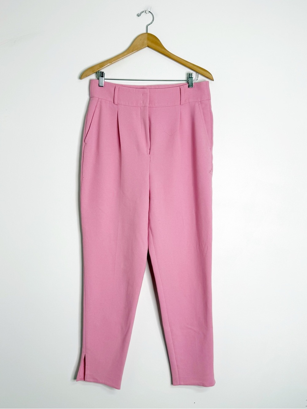 Akris Punto Pink Tailored Pants Size US 10 High Rise Straight Leg Trousers